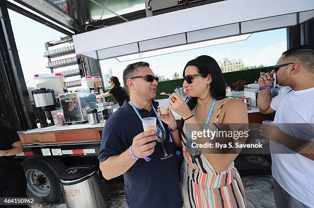Guests enjoy illy at illy Push Button Cafe at The Food Network & Cooking Channel South Beach Wine & Food Festival Presented By FOOD & WINE on...