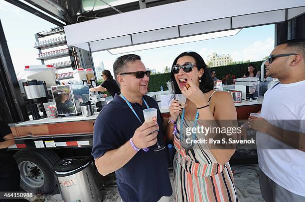 Guests enjoy illy at illy Push Button Cafe at The Food Network & Cooking Channel South Beach Wine & Food Festival Presented By FOOD & WINE on...