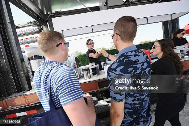 Guests enjoy illy at illy Push Button Cafe at The Food Network & Cooking Channel South Beach Wine & Food Festival Presented By FOOD & WINE on...