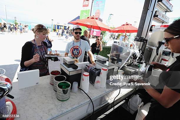 Guests enjoy illy at illy Push Button Cafe at The Food Network & Cooking Channel South Beach Wine & Food Festival Presented By FOOD & WINE on...