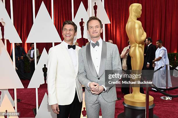 Host Neil Patrick Harris and David Burtka attend the 87th Annual Academy Awards at Hollywood & Highland Center on February 22, 2015 in Hollywood,...