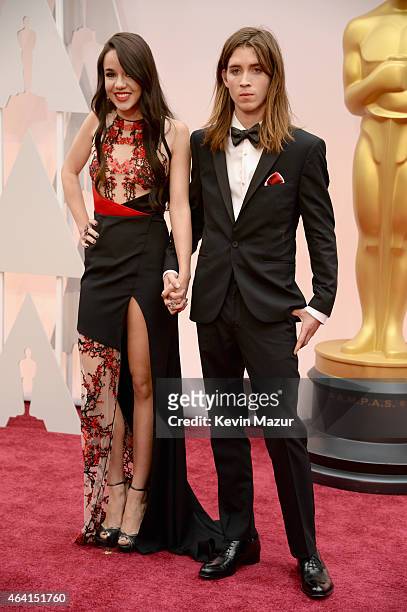 Actress Lorelei Linklater and Justin Jacobs attend the 87th Annual Academy Awards at Hollywood & Highland Center on February 22, 2015 in Hollywood,...
