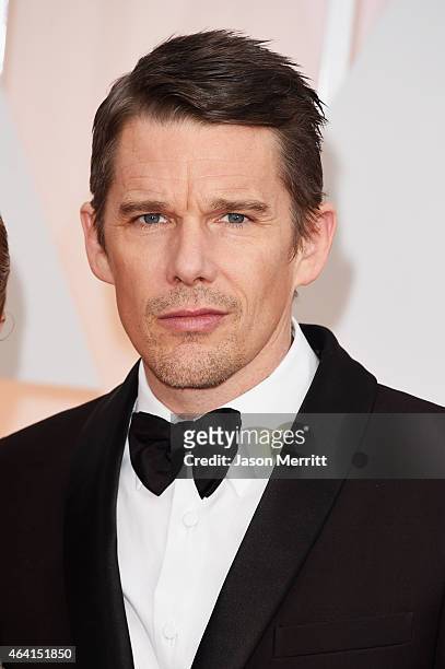 Actor Ethan Hawke attends the 87th Annual Academy Awards at Hollywood & Highland Center on February 22, 2015 in Hollywood, California.