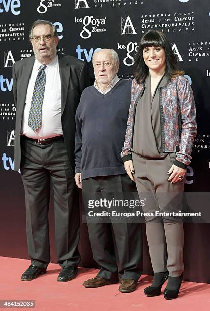 Enrique Gonzalez Macho, Jaime de Arminan and Judith Colell attend the Candidates to Goya Cinema Awards 2014 party on January 20, 2014 in Madrid,...