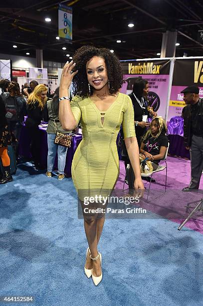 Television personality Demetria McKinney attends Bronner Bros. 2015 Mid-Winter International Beauty Show at Georgia World Congress Center on February...