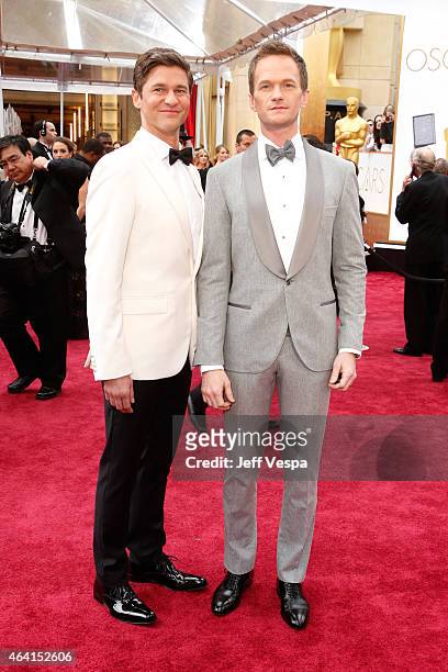 Actor David Burtka and actor/host Neil Patrick Harris attend the 87th Annual Academy Awards at Hollywood & Highland Center on February 22, 2015 in...