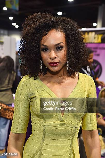 Television personality Demetria McKinney attends Bronner Bros. 2015 Mid-Winter International Beauty Show at Georgia World Congress Center on February...