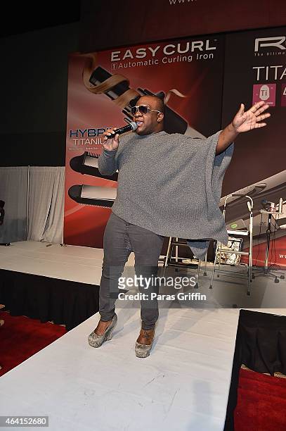 Television personality Derek J onstage at Bronner Bros. 2015 Mid-Winter International Beauty Show at Georgia World Congress Center on February 22,...