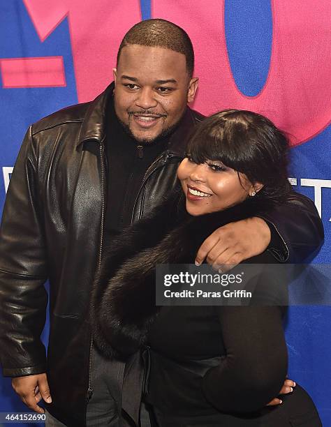 Radio personality Jarard J and tv personality Shekinah Jo Anderson attend Bronner Bros. 2015 Mid-Winter International Beauty Show at Georgia World...