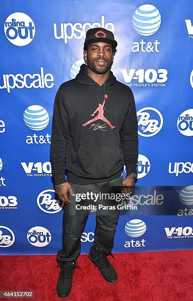 Player Michael Vick attends Bronner Bros. 2015 Mid-Winter International Beauty Show at Georgia World Congress Center on February 22, 2015 in Atlanta,...