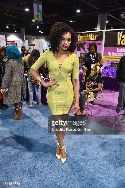 Television personality Demetria McKinney attends Bronner Bros. 2015 Mid-Winter International Beauty Show at Georgia World Congress Center on February...