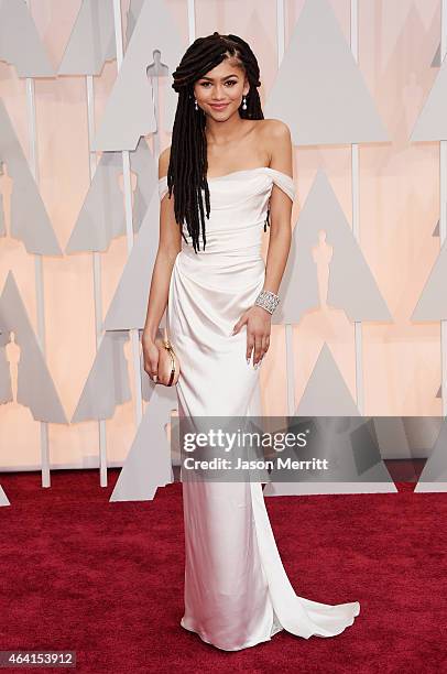 Actress Zendaya attends the 87th Annual Academy Awards at Hollywood & Highland Center on February 22, 2015 in Hollywood, California.