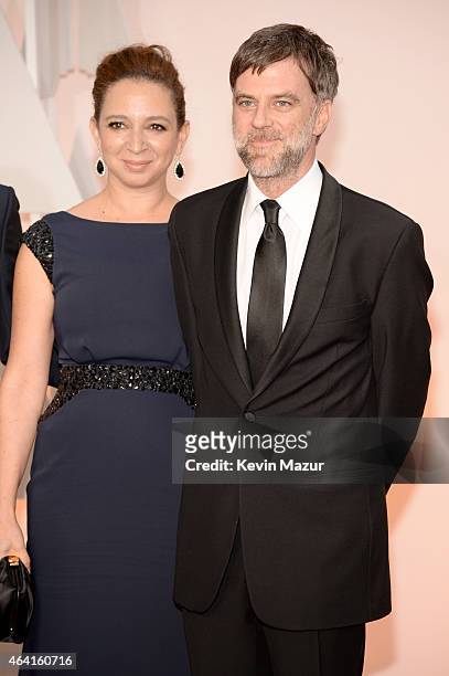 Actress Maya Rudolph and filmmaker Paul Thomas Anderson attend the 87th Annual Academy Awards at Hollywood & Highland Center on February 22, 2015 in...