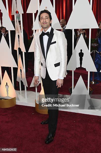 Actor Adrien Brody attends the 87th Annual Academy Awards at Hollywood & Highland Center on February 22, 2015 in Hollywood, California.
