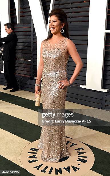 Personality Julie Chen attends the 2015 Vanity Fair Oscar Party hosted by Graydon Carter at the Wallis Annenberg Center for the Performing Arts on...