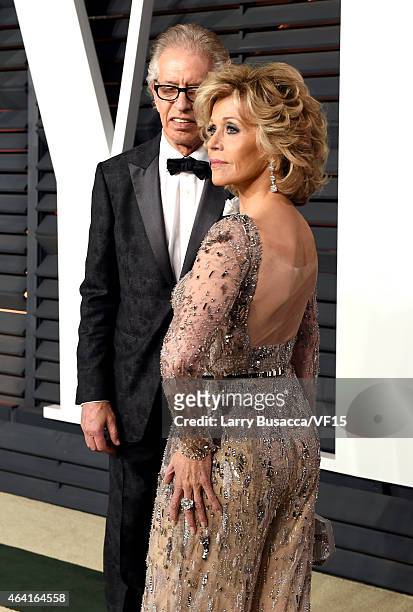 Record producer Richard Perry and actress Jane Fonda attend the 2015 Vanity Fair Oscar Party hosted by Graydon Carter at the Wallis Annenberg Center...