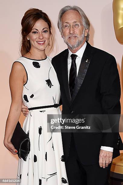 President of the National Academy of Recording Arts and Sciences Neil Portnow and Michele Tebbe attend the 87th Annual Academy Awards at Hollywood &...