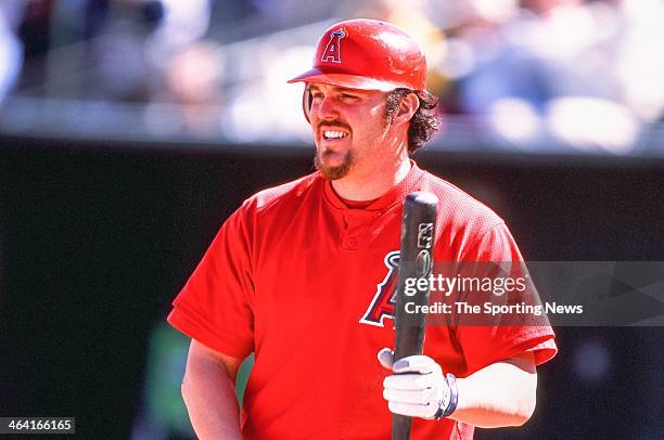 Scott Spiezio of the Anaheim Angels during the Spring Training game against the Oakland Athletics on March 2, 2002.