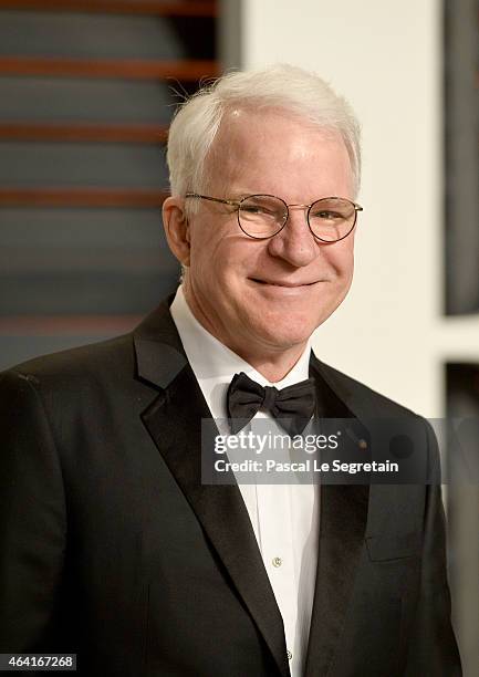 Actor Steve Martin attends the 2015 Vanity Fair Oscar Party hosted by Graydon Carter at Wallis Annenberg Center for the Performing Arts on February...