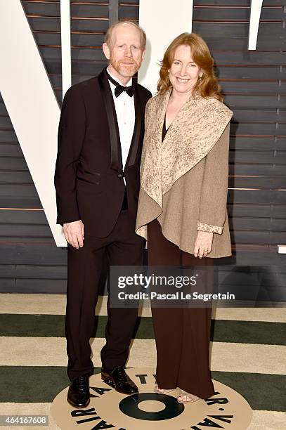 Director Ron Howard and actress Cheryl Howard attend the 2015 Vanity Fair Oscar Party hosted by Graydon Carter at Wallis Annenberg Center for the...