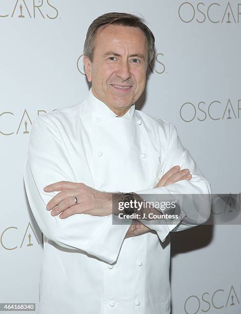 Chef Daniel Boulud attends the Academy Of Motion Picture Arts And Sciences 87th Oscars viewing party and dinner at Daniel on February 22, 2015 in New...