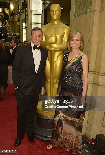 Chairman and Chief Executive Officer of The Walt Disney Company Bob Iger and TV personality Willow Bay attend the 87th Annual Academy Awards at...