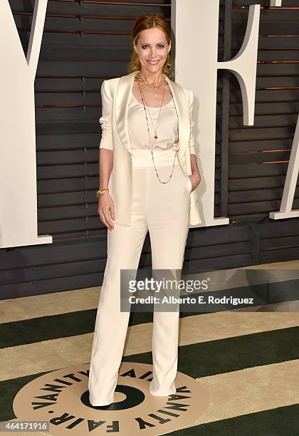 Actress Leslie Mann attends the 2015 Vanity Fair Oscar Party hosted by Graydon Carter at Wallis Annenberg Center for the Performing Arts on February...