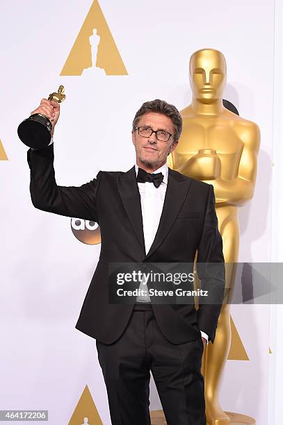 Filmmaker Pawel Pawlikowski poses in the press room during the 87th Annual Academy Awards at Loews Hollywood Hotel on February 22, 2015 in Hollywood,...