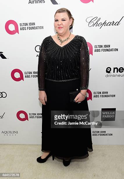 Actrss Ashley Fink attends the 23rd Annual Elton John AIDS Foundation Academy Awards Viewing Party on February 22, 2015 in Los Angeles, California.