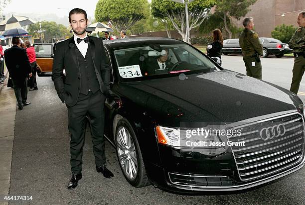 Actor Chace Crawford attends the 23rd Annual Elton John AIDS Foundation Academy Viewing Party in an Audi A8 L TDI on February 22, 2015 in Los...