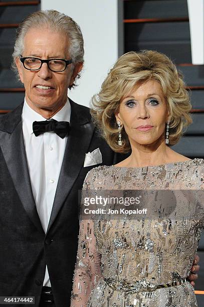 Record producer Richard Perry and actress Jane Fonda attend the 2015 Vanity Fair Oscar Party hosted by Graydon Carter at Wallis Annenberg Center for...
