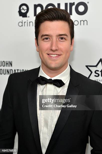 Actor Logan Henderson attends Neuro at the 23rd Annual Elton John AIDS Foundation Academy Awards Viewing Party on February 22, 2015 in Los Angeles,...