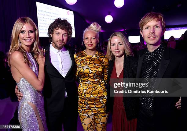 Model Heidi Klum, filmmaker Erik Anders Lang, singer/songwriter Sia, actress Marissa Ribisi, and singer/songwriter Beck attend the 23rd Annual Elton...