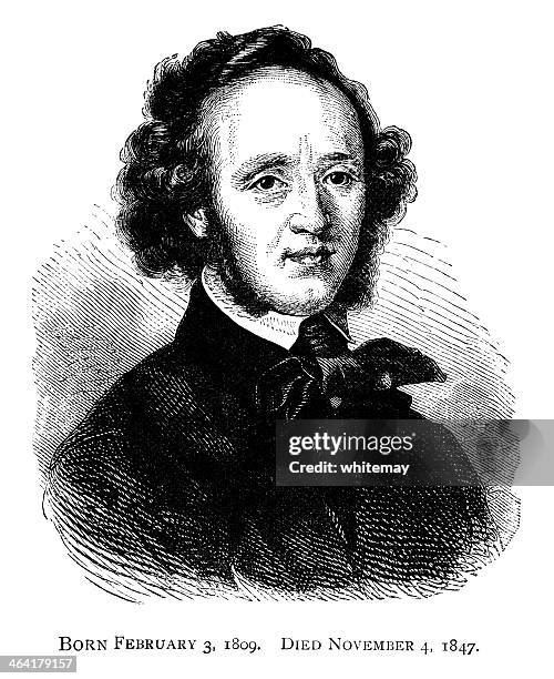 felix mendelssohn - felix mendelssohn composer stock illustrations