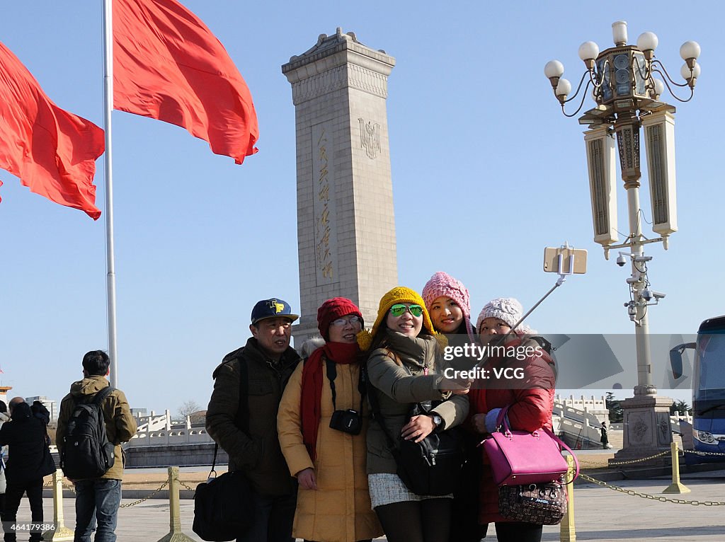 Tiananmen Square Welcomes Travel Peak In New Year