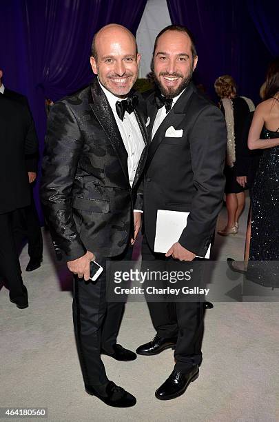 Alessandro Maria Ferreri and Cristiano de Masi attend Neuro at the 23rd Annual Elton John AIDS Foundation Academy Awards Viewing Party on February...