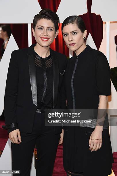 Musicians Tegan Quin and Sara Quin of Tegan and Sara attend the 87th Annual Academy Awards at Hollywood & Highland Center on February 22, 2015 in...