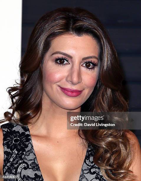 Actress Nasim Pedrad attends the 2015 Vanity Fair Oscar Party hosted by Graydon Carter at the Wallis Annenberg Center for the Performing Arts on...