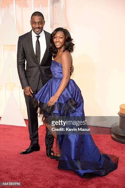 Actor Idris Elba and Isan Elba attend the 87th Annual Academy Awards at Hollywood & Highland Center on February 22, 2015 in Hollywood, California.