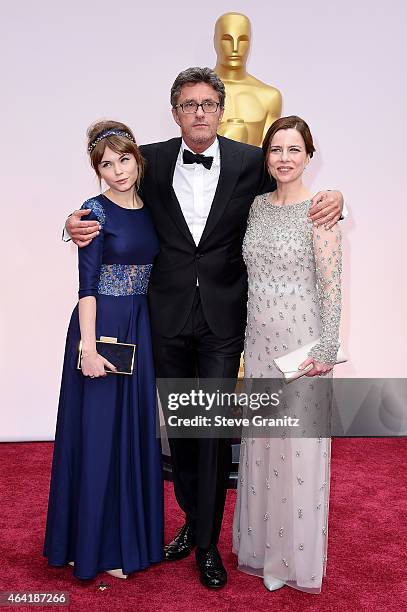 Agata Trzebuchowska, Director Pawel Pawlikowski and Agata Kulesza attend the 87th Annual Academy Awards at Hollywood & Highland Center on February...