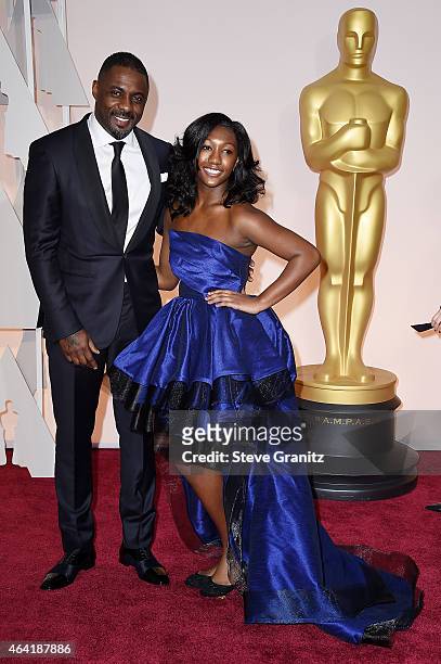 Idris Elba and Isan Elba attend the 87th Annual Academy Awards at Hollywood & Highland Center on February 22, 2015 in Hollywood, California.