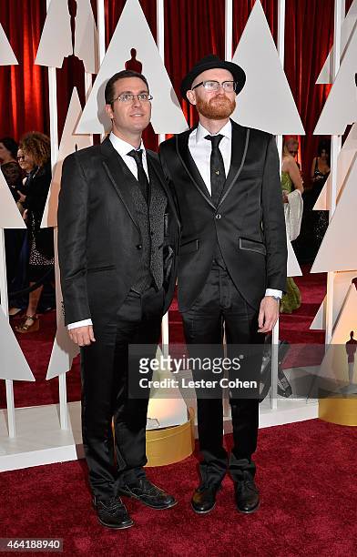 Producer Paul Young and director Tomm Moore attend the 87th Annual Academy Awards at Hollywood & Highland Center on February 22, 2015 in Hollywood,...