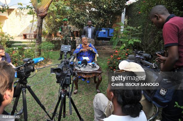 The newly elected transitional President of the Central African Republic Catherine Samba-Panza gives a press conference on January 21, 2014 in...