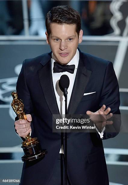 Screenwriter Graham Moore accepts the Best Adapted Screenplay Award for "The Imitation Game" onstage during the 87th Annual Academy Awards at Dolby...