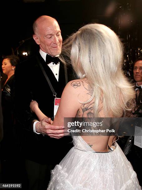 Show producer Neil Meron and recording artist Lady Gaga attend the 87th Annual Academy Awards at Dolby Theatre on February 22, 2015 in Hollywood,...