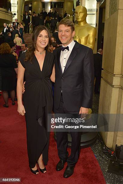 Reporter Lauren Schuker Blum and producer Jason Blum attend the 87th Annual Academy Awards at Hollywood & Highland Center on February 22, 2015 in...