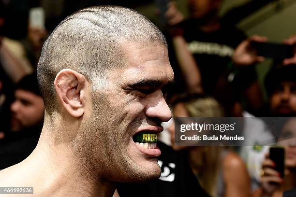 Antonio "Bigfoot" Silva of Brazil enters the arena before his heavyweight bout against Frank Mir of the United States during the UFC Fight Night at...