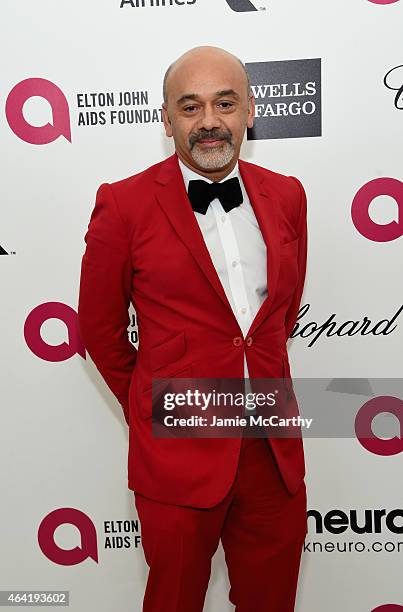 Designer Christian Louboutin attends the 23rd Annual Elton John AIDS Foundation Academy Awards Viewing Party on February 22, 2015 in Los Angeles,...