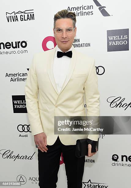 Designer Cameron Silver attends the 23rd Annual Elton John AIDS Foundation Academy Awards Viewing Party on February 22, 2015 in Los Angeles,...