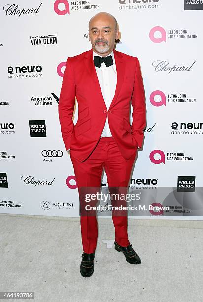 Designer Christian Louboutin attends the 23rd Annual Elton John AIDS Foundation's Oscar Viewing Party on February 22, 2015 in West Hollywood,...